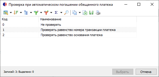 Проверка при автоматическом погашении обещанного платежа Проверка при автоматическом погашении обещанного платежа